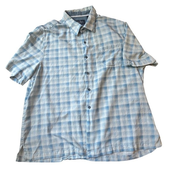 Nat Nast‎ Blue Casual Button Down Shirt silk cotton blend XL - Picture 1 of 5